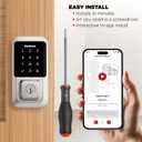 Kwikset Halo Wi-Fi Smart Lock, Keyless Entry Door Deadbolt, Geofence Auto-Unlock, Grade AAA Certified, No Hub Required Easy Install, Satin Nickel, Touchscreen