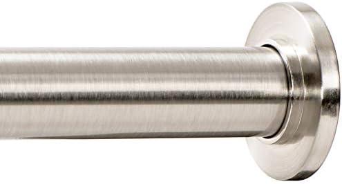 Ivilon Tension Curtain Rod - Spring Tension Rod for Windows or Shower, 24 to 36 Inch. Brushed Nickel