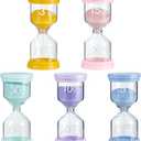 5Pcs Sand Timers for Classroom & Kids, LIOUCBD Colorful Hourglass Set, 3/5/10/15/30 Mins Visual Timer for Children Brushing Teeth, Classroom Games, Homework, Office, Cooking