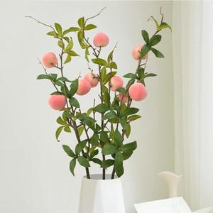 Amazon.com: 3 Bunches 27.5inch Artificial Peach Branches Faux Fruit Realistic Fruit Bouquet Fake Peach Stem with Green Leaves for Vase Kitchen Display Home Wedding Party Farmhouse Garden Table Centerpiece Decor : Home & Kitchen