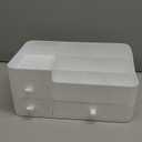 HBlife Makeup Organizer & Skincare Storage - Large Cosmetic Organizer with 3 Drawers, 8 Compartments Vanity Storage Box for Bathroom Counter, White