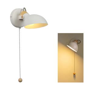 Aisilan LED Wall Sconce with Pull Chain, Adjustable Indoor Wall Light for E12 5W Bulb, Matte White 3000K Wall Mounted Lighting for Living Room, Bedroom, Hallway