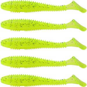 3 x MAFIMOEA50/40/30Pcs Paddle Tail Swim Baits Lures Fishing Soft Plastic Lure Kit for Bass Trout Walleye Crappie 5.5cm 6.5cm 7.5cm (YELLOW)