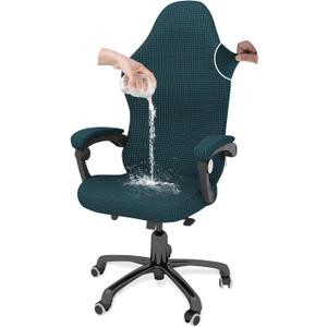 Gaming Chair Covers Game Chair Cover Waterproof Cat Scratch Proof, Stretch Gaming Chair Seat Covers with Armrest Breathable Anti-Scratch Protection for Reclining Rotating Game Chair - Dark Green
