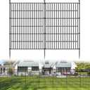 5 Panels No Dig Decorative Outdoor Garden Fence for Yard, 40 in(H) X 11.8 ft(L) Animal Barrier Fencing Rustproof Metal Wire Panel Border for Dog, Rabbits, and Patio Temporary Ground Stakes