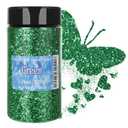 PIXGLITTER Green Chunky Glitter, 14.11oz/400g Craft Glitter Powder for Epoxy Tumblers, Hair Face Body Eye Nail Art Festival, DIY Party Decorations