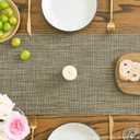 Artoid Mode Vinyl Table Runners, 12x60 Inch Wipeable Woven Plastic Arbitrarily Cropped Runner for Home Party Indoor Kitchen Dining Room Holiday Table Decoration,Brown