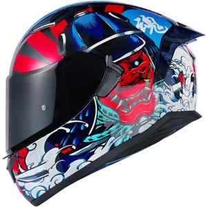 HAX Obsidian Full Face Dual Visor Adult Motorcycle Helmet for Motorbike Street Bike with Pinlock Ready DOT Approved Samurai Red S (S)