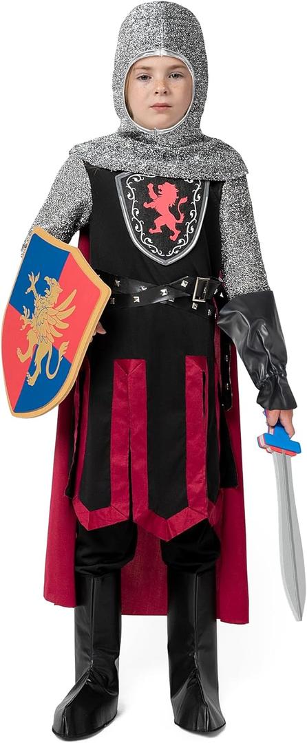 Spooktacular Creations Medieval Knight Costume for Kids, Boys Dragon Knight Outfit, California Costume for Halloween DressUp (Small(5-7 yrs))