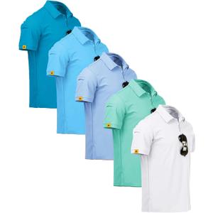 ZITY 5 Pack Mens Polo Shirt Short Sleeve Sports Golf Tennis T-Shirt Moisture-Wicking Summer Shirts (M) ZITY 5 Pack Mens Polo Shirt Short Sleeve Sports Golf Tennis T-Shirt Moisture-Wicking Summer Shirts (M)