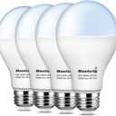 Maelsrlg 200 Watt LED Bulb Equivalent, A21 22W 3000 Lumen LED Light Bulb, Daylight 5000K, Non-Dimmable E26 Medium Base 120V-High Output 200W LED Light Bulbs for Garage, Shop, Warehouse, 4-Pack