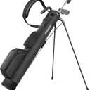 Golf Stand Bag, Lightweight Par 3 Golf Bag Holds Up to 7 Clubs with Two Way Dividers Cooler Pocket Shoulder Strap and Multiple Storage Pockets for Men and Women (Black)