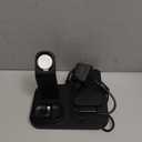 Wireless Charging Station 3 in 1 RJR Compatible with Apple Devices, Charging Dock for iWatch, Built-in Wireless Charger Stand for iPhone Series AirPods Gifts (with 18W Adapter) Graphite Black