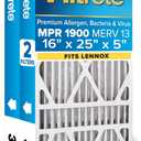 Filtrete 16x25x5 (SlimFit) AC Furnace Air Filter, MERV 13, MPR 1900, Premium Allergen, Bacteria & Virus, Electrostatic Air Cleaning Filter, 2-Pack (Actual Size 15.63x24.74x4.31 in)