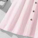 Girl Summer Striped Dress Ruffle Sleeve A Line Swing Casual Midi Dresses Pink 11-12Y (Pink)