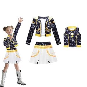 GITRILY Girls Pop Singer Stage Performance Costume, Halloween Cosplay Outfit, Role Play Dress for Kids 110