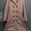 Zeagoo Women's Trench Coats Double-Breasted Long Coat with Belt (Large, Light Pink)
