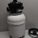10 Sand Filter Tank Replacement Kit, Pool Sand Filter Tank with 6-Way Multi-Port Valve and 1.25/1.5 in Hose Adapters for Compatible Above Ground Pool Sand Filter Systems, Pump Not Included