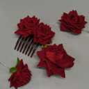 4 Pieces Rose Flower Hair Clip Big Rose Brooch Floral Clips Mexican Flower Hair Accessories for Woman Flamenco Dancer Bridal Party Wedding
