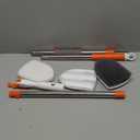 SetSail Floor Scrub Brush, 3-In-1 Tile Tub Floor Scrubber with 52-inch Adjustable Long Handle Shower Cleaner and 3 Detachable Replacement Brush Heads for Cleaning Bathroom Kitchen Walls Tub Tile (Orange)