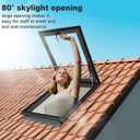Skylight Window for House Roof, Tempered Glass Roof Hatch | Sloped Flat Roof Window for Attic and Sun Room (23.6 x 31.5 in)