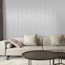 Art3d 96 x 6 Inch WPC Wood Diffuser Slat Wall Panel, 8-Pack, Matte White
