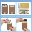 Miroddi for Magsafe Wallet, Magnetic Card Holder for iPhone 17/16/15/14/13/12 Series, Leather Magnet Phone Wallet Fit 4 Cards 3 Cash, Ultra-Thin, RFID Blocking, Brown