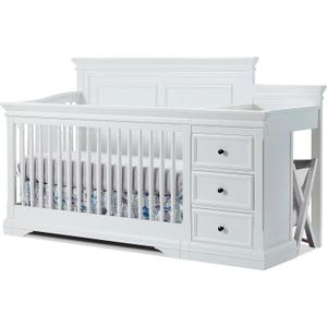 Sorelle Furniture Portofino Crib, Classic 4-in-1 Convertible Crib, Crib Made of Wood, Non-Toxic Finish, Wooden Baby Bed, Toddler Bed, Childs Daybed and Full-Size Bed, Nursery Furniture-White