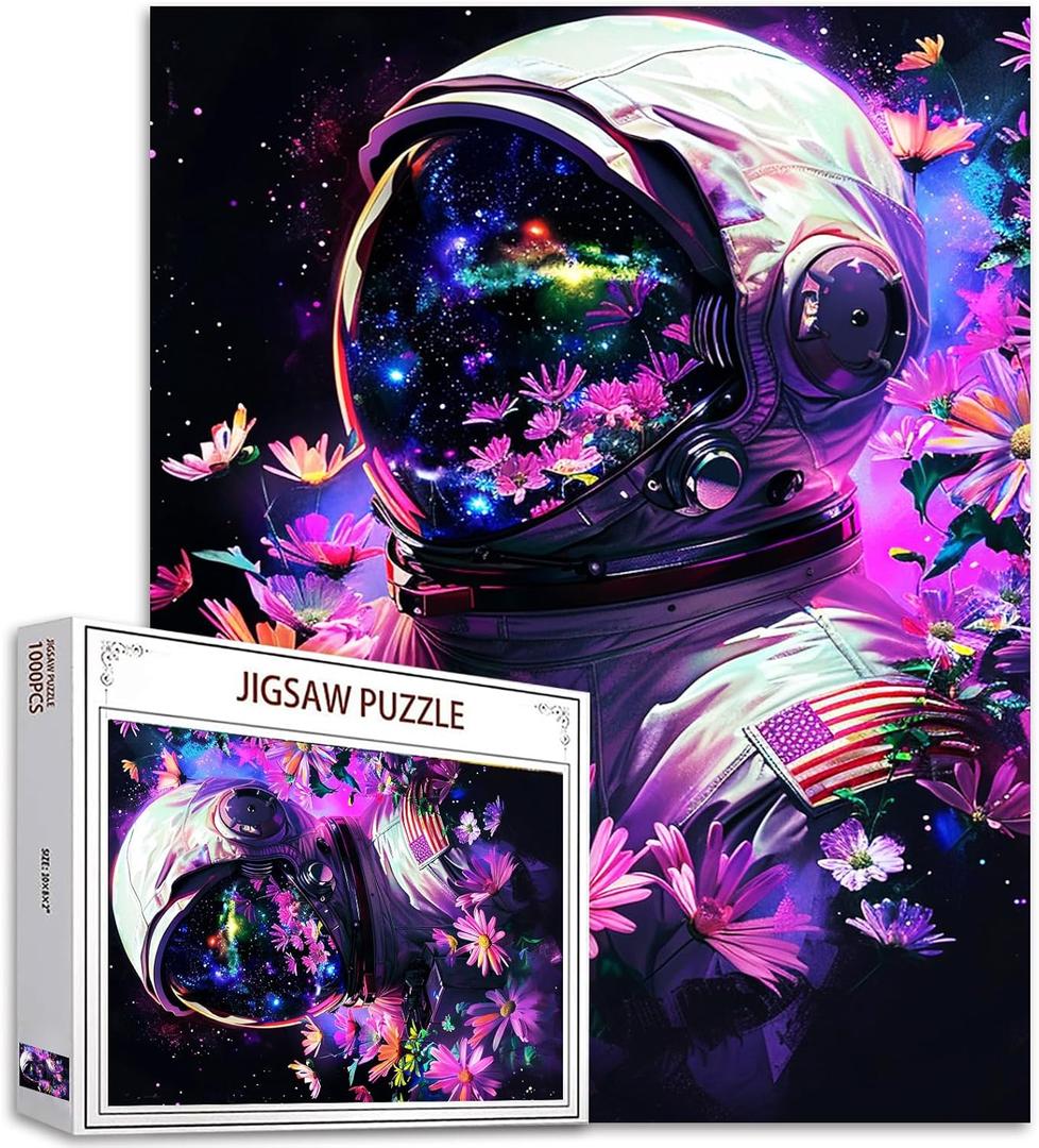 American Astronaut NASA Jigsaw Puzzles for Adults 1000 Pieces,Purple Spaceman Jigsaw Puzzle Art 20 x 27 Inches Colorful DIY Puzzles for Home Decoration, Family Puzzle Perfect for Game Nights American Astronaut NASA Jigsaw Puzzles for Adults 1000 Pieces,Purple Spaceman Jigsaw Puzzle Art 20 x 27 Inches Colorful DIY Puzzles for Home Decoration, Family Puzzle Perfect for Game Nights