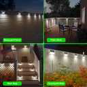 JSOT Outdoor Solar Lights - Solar Powered Deck Lights Waterproof Light for Fence Post Light Outside for Backyard Patio Stair Wall Lighting, 3LED Cool Light 6 Pack
