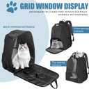 Pet Carrier Backpack for Large/Small Cats and Dogs, Puppies, Safety Features and Cushion Back Support for Travel, Hiking, Outdoor Use (Black)