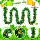 Riceshoot 131.23 ft St. Patrick's Day Tinsel Garland Metallic Irish Shamrock Garland Decorations for St Patrick Tree Mantle Office Party Indoor Outdoor Decor