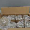 8 Pcs Glass Christmas Tree Ornaments 3.15 Inches Vintage Glass Ball Farmhouse Ball Hanging Ornaments Set for Christmas Tree Party Holiday Indoor Decor(Clear, Gold)