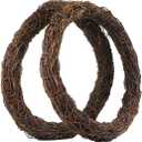 Natural Grapevine Wreath for Crafts - 14 Inch Round Rattan Twig Wreath Base - DIY Wreaths Making Supplies for Decor - 2 Pack