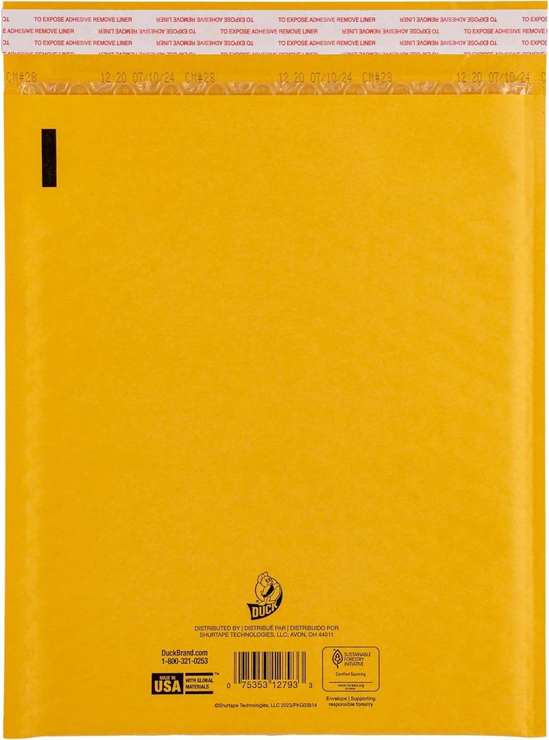 DUCK KRAFT BUBBLE MAILERS 3 Pack