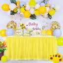 Suppromo 14ft Yellow Tulle Tutu Table Skirt for Birthday Party Girls Boys Baby Shower Wedding Cake Dessert Table Decorations (168" x 30" (14FT))
