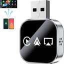 Screen Mirroring Adapter, 2026 Upgrade 3 in 1 Wireless Carplay Mirror Link Adapter for Cars with Built-in Wired Carplay Plug, Compatible with iPhone Phone/Airplay/Android Auto(For iPhone, 1Pc)