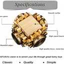 Pure Brass Cube Gears Linkage Anti-Anxiety Fidget Spinner Toy,Metal DIY EDC Meditation Break Bad Habits ADHD Finger Spinning Toy for Kid and Adults,High Speed Precision Brass Material