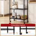 Simple Deluxe 4-Tier Heavy Duty Adjustable Storage Shelf with Wheels, 23.23W x 17.63D x 47.24H, Wide Mobile Metal Shelving Unit, Easy Assembly for Living Room, Office,Black