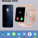 Fitness Tracker Fitness Watches for Women Men (Make/Answer Calls), 1.85" Smart Watch for iPhone/Android Phones, Heart Rate/Sleep Monitor Steps Tracker Watch Pedometer IP68 Waterproof (Pink/gold)