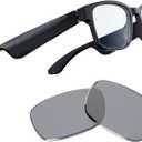 Razer Anzu Smart Glasses: Blue Light Filtering & Polarized Sunglass Lenses - Low Latency Audio - Built-in Mic & Speakers - Touch & Voice Assistant Compatible - 5hrs Battery - Rectangle/Small