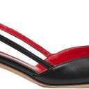 Slingback Kitten Heels for Women Patent Leather Pumps Pointed Toe Low Heeled Sandals Slip on Heels for Prom, Wedding, Party, Size 10