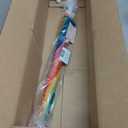 ThreeH Childrens Clear Bubble Umbrella 8 Fiber Ribs Arched Manual Open Cute Cartoon Rainbow Canopy 33 Inches for Boys and Girls Aged 3-10, White