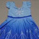 Girls One Piece Swimsuits with Skirt UPF 50+ Floral Bright Bathing Suits for 3-4 Years (Blue Frozen)