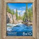 Rustic 8x10 Picture Frame, Reclaimed Barnwood Photo Frame with Real Glass, Distressed Natural Wood Frame for Wall and Tabletop Display, Farmhouse Country Home Office Cabin Dcor