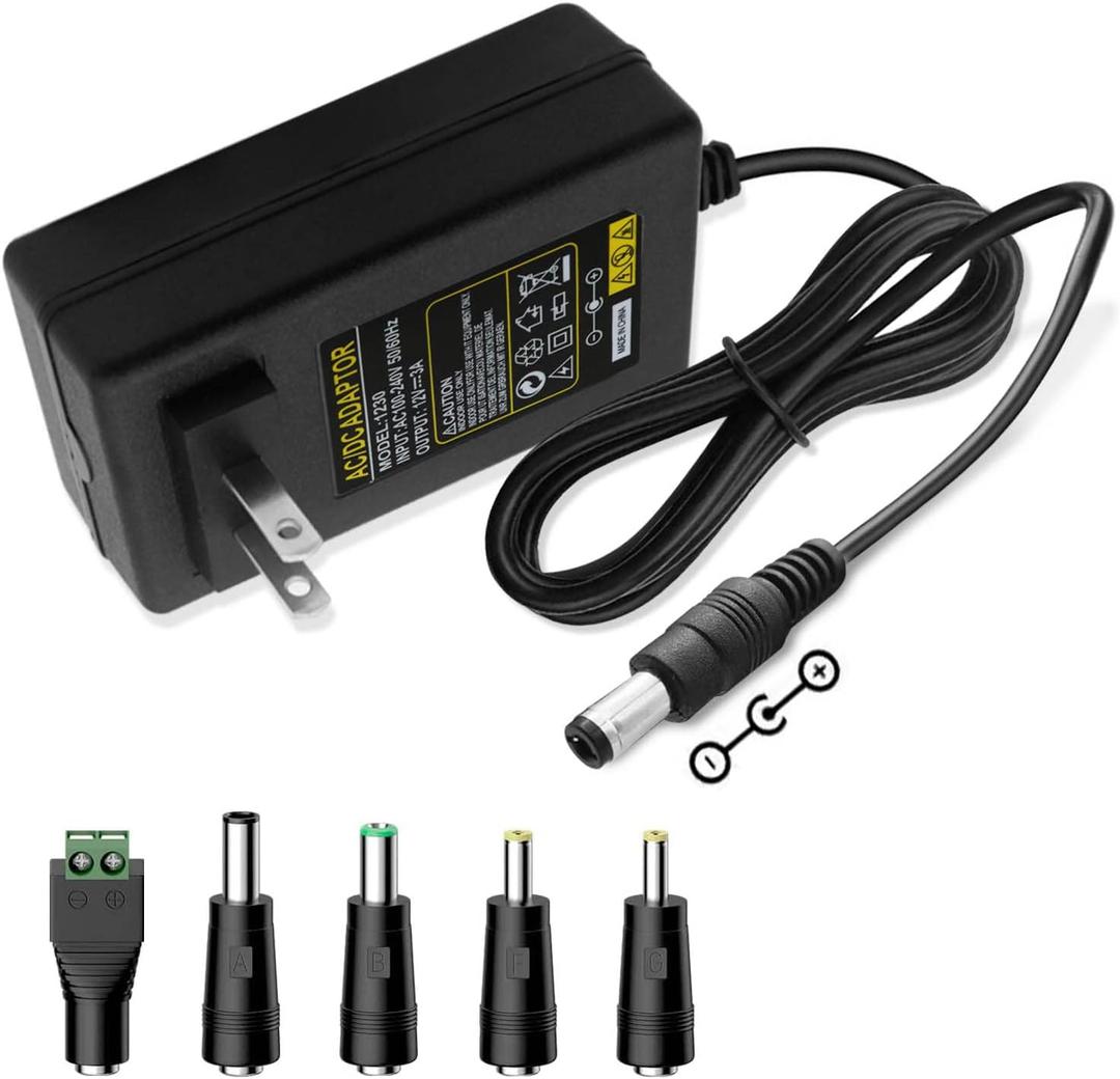 12V 3A Adapter Charger Power Supply Cord Fit for DOSS SoundBox XL, Braven Balance Balxgg BRV-X BRVX BRVXGWB BRVXBBB 805 855s BRV-HD, Bose Companion 2 Series II III 2 3 Bluetooth Speakers Replacement