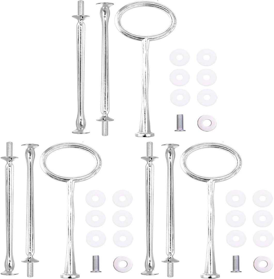 3-Tier 15 Inches Silver Oval Cupcake Stand, Metal Mold, DIY Hardware, Perfect for Serving Fruit, Cake, Snacks, Desserts 3-Tier 15 Inches Silver Oval Cupcake Stand, Metal Mold, DIY Hardware, Perfect for Serving Fruit, Cake, Snacks, Desserts