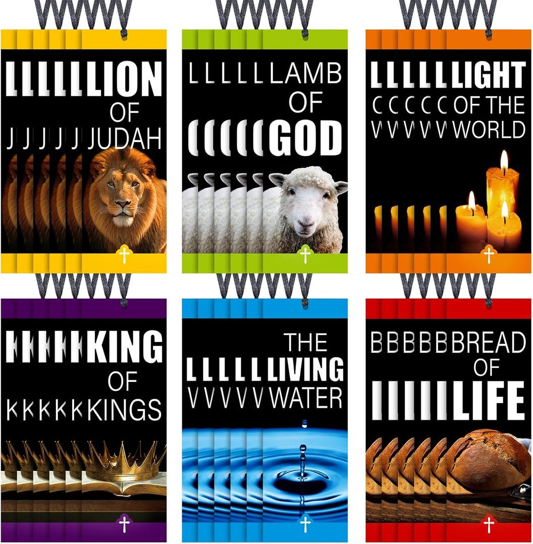 Tinlade 120 Pcs Names of Jesus Bookmark Religious Christian Bookmark Bulk Bible Verses Decor for Church Sunday School Reading Rewards