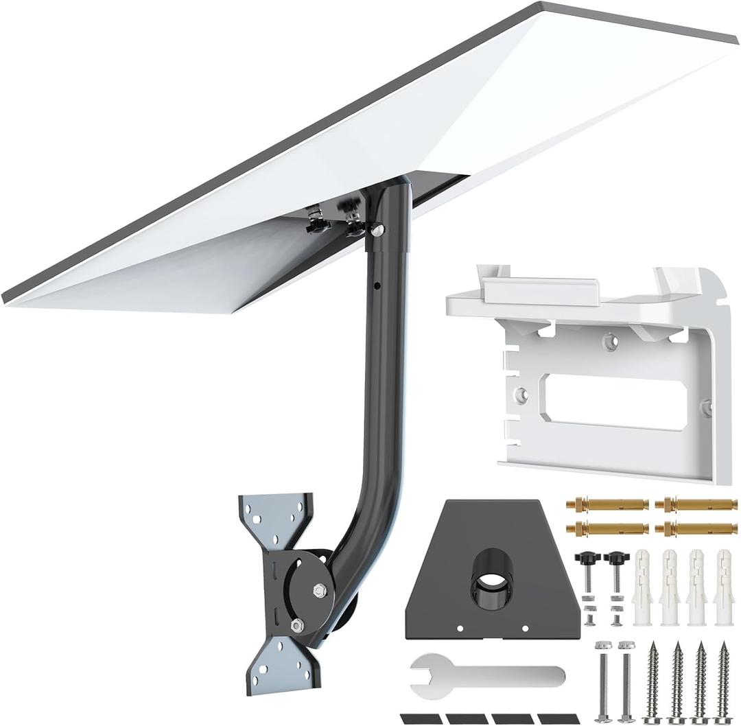 Starlink Gen 3 Mount, Adjustable Metal Starlink Pole Mounting Kit for Wall /Roof, with 2-in-1 Router Mount (Black, 15.7-inch)
