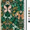 2026 Planner, Weekly and Monthly Calendar Planner for Women, Jan 2026 - Dec 2026, Hardcover Planning Agenda book with Tabs, Spiral Bound, Inner Pocket, Perfect for School Office Supplies, 6.3" x 8.5" - Butterfly